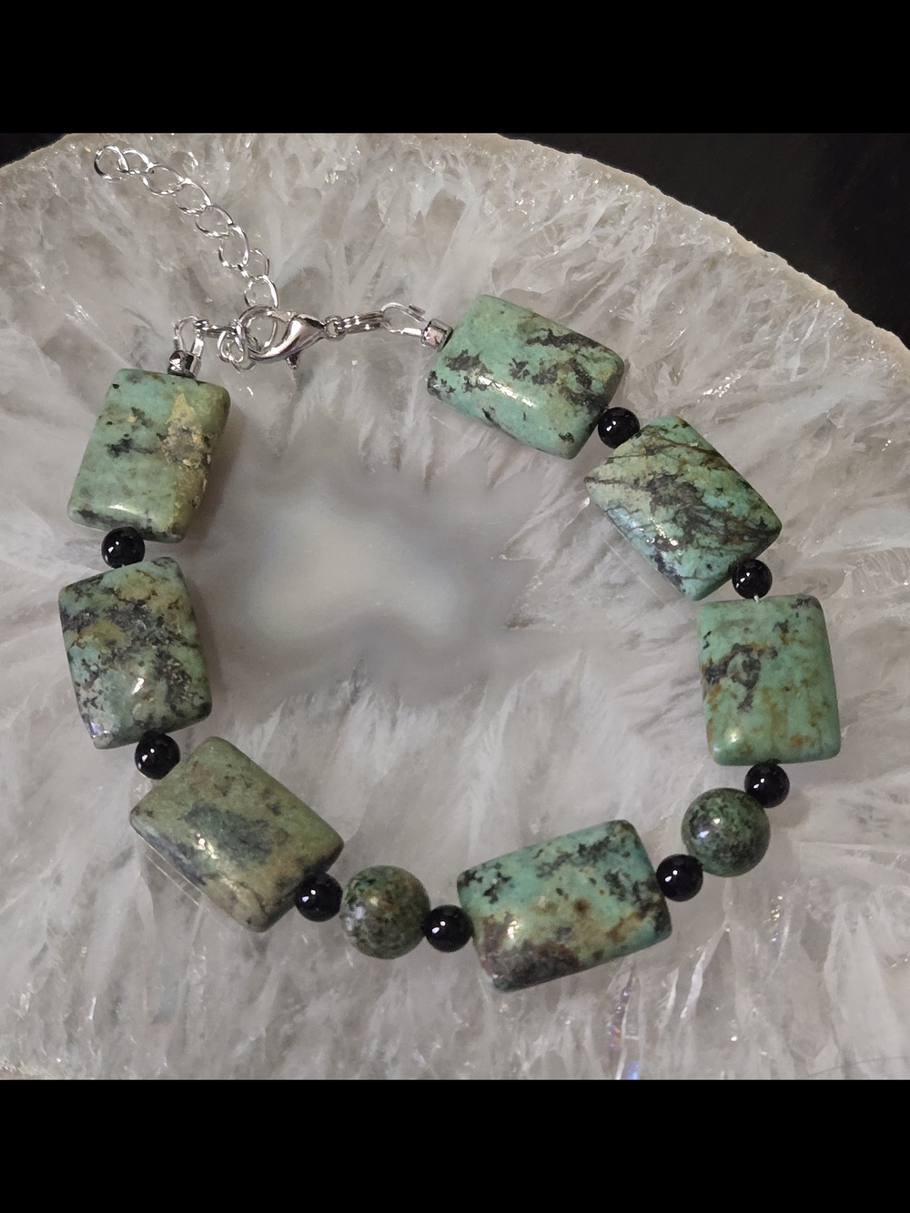 African Turquoise Stone Beaded Bracelet